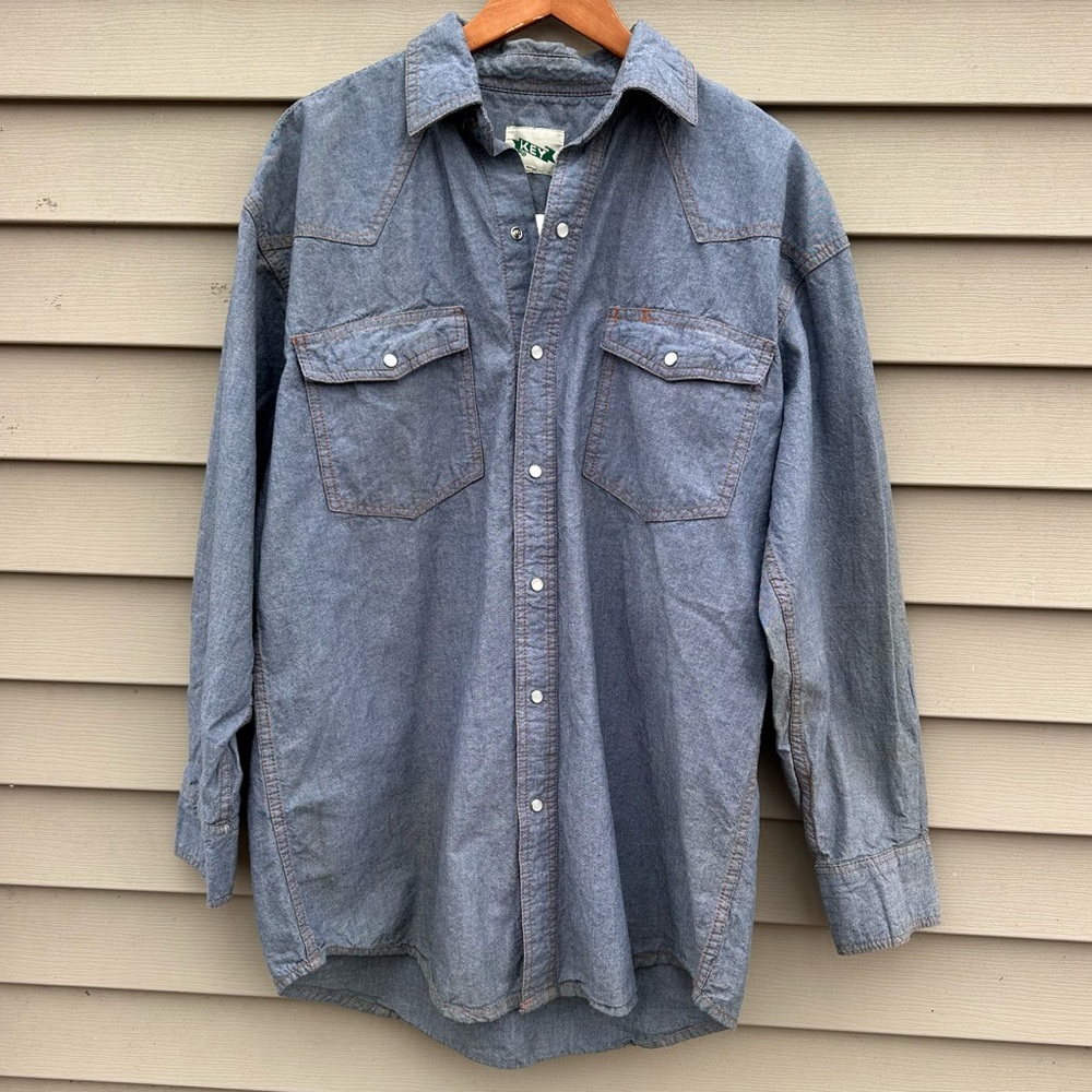 AS IS western chambray work shirt Key men’s LR